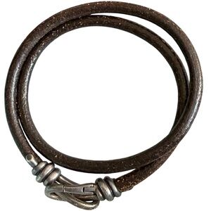 ❌SOLD❌Size SMALL Tiffany & Co Paloma Picasso  Leather  Double Wrap Knot Bracelet